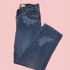 3/$15 Girls size 8 OshKosh B'gosh Blue Straight Leg Jeans with Floral design